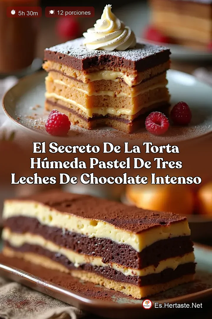 El Secreto de la Torta H&uacute;meda Pastel de tres leches de Chocolate Intenso
