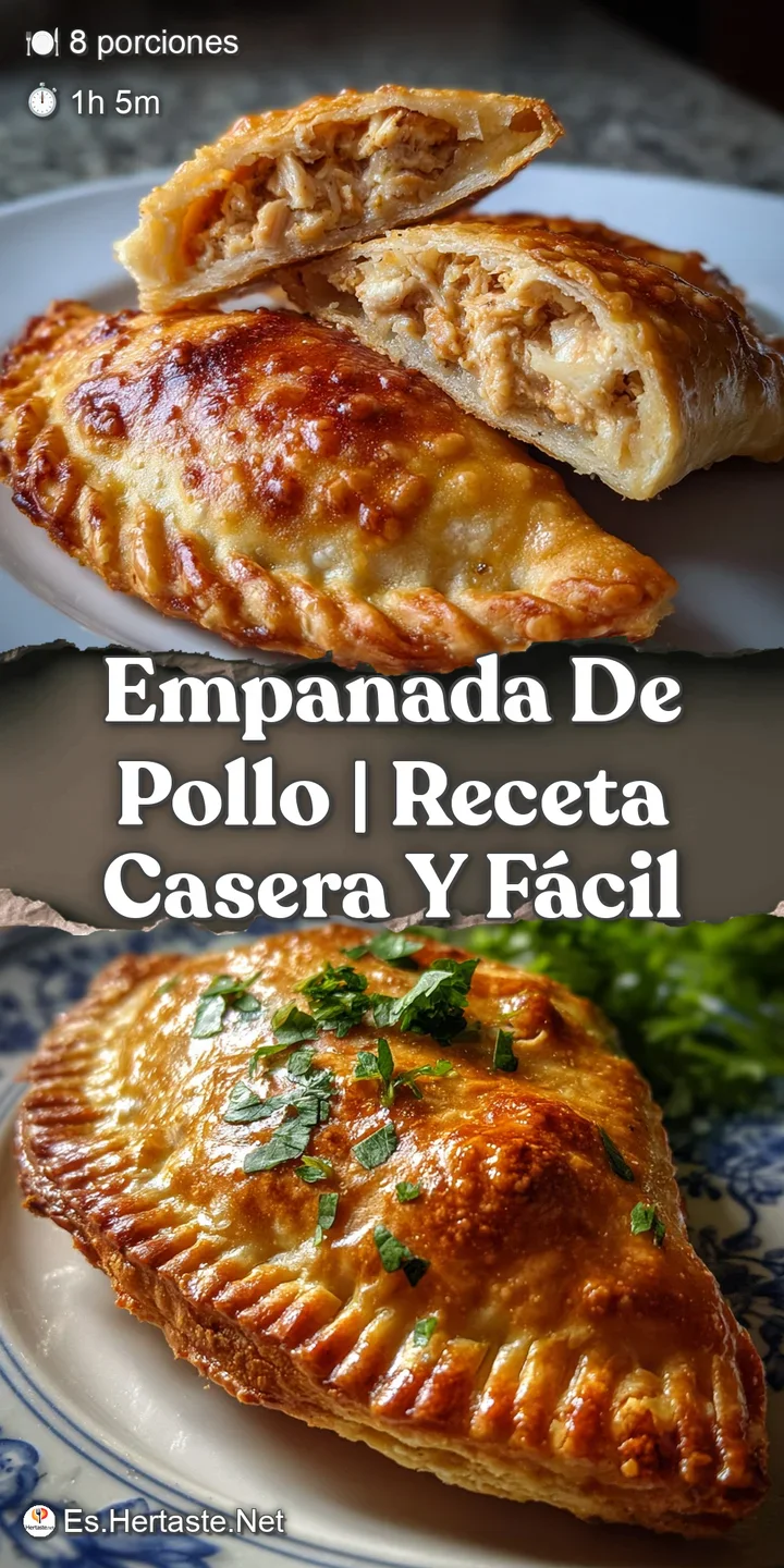 Flaky, buttery empanada crust, bursting with a savory chicken filling, promising a warm and flavorful homemade experience.