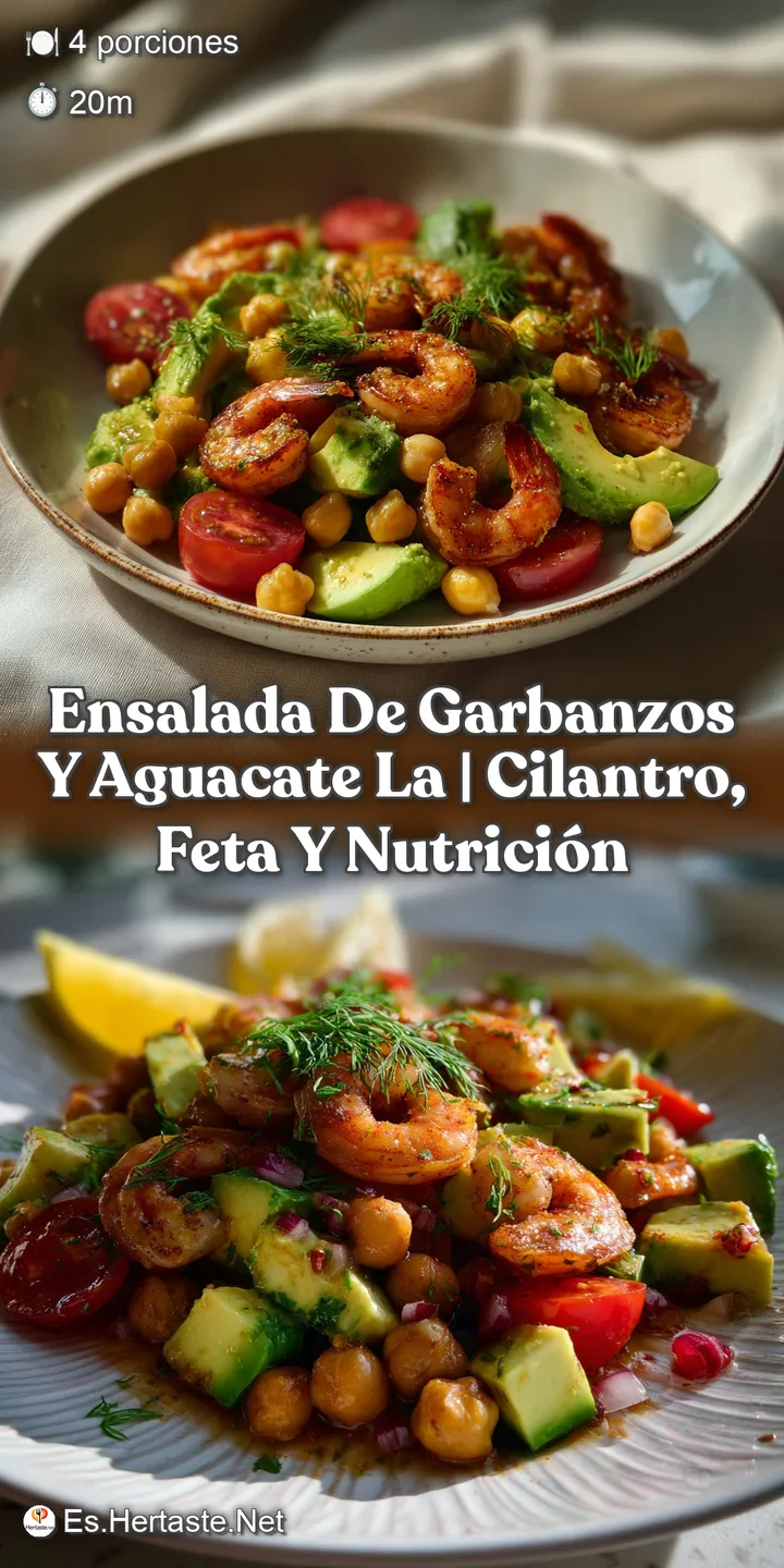 Close-up of a refreshing salad. The creamy texture of avocado contrasts with the firmness of chickpeas, showcasing fresh c...