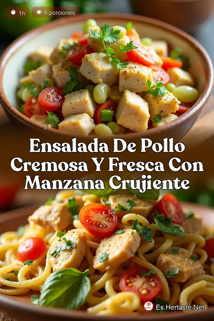Ensalada de Pollo Cremosa y Fresca con Manzana Crujiente