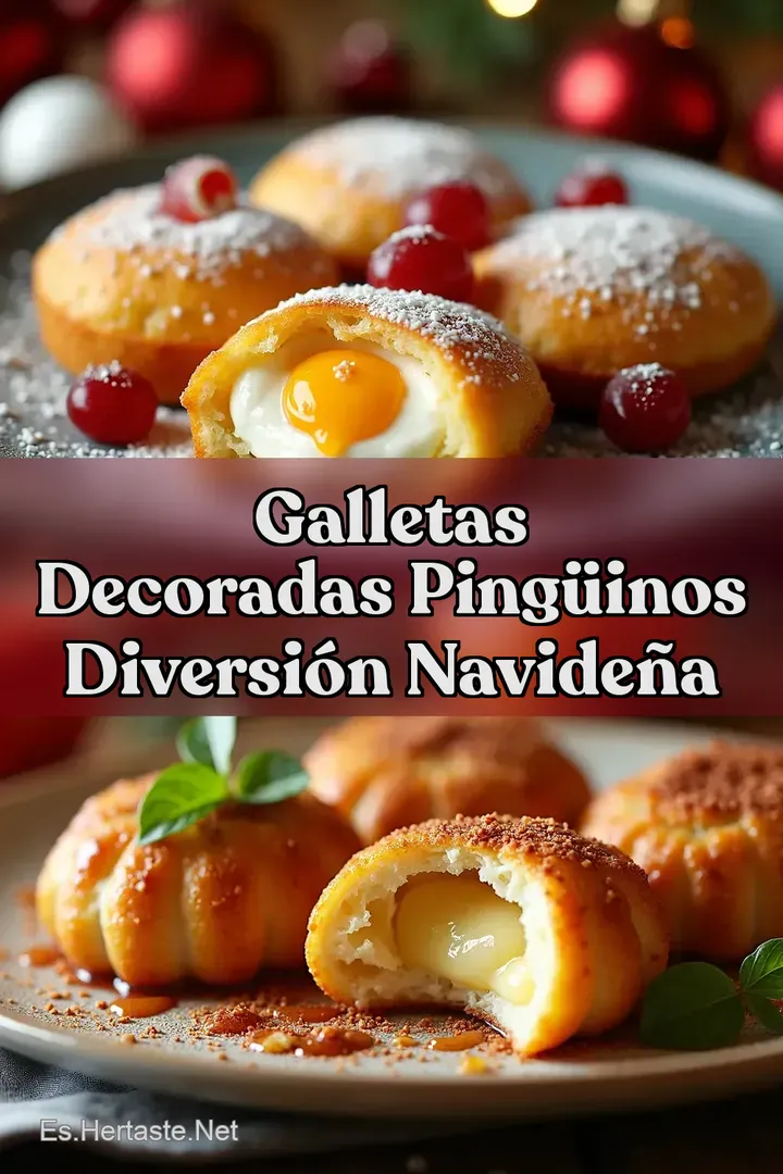 Galletas Decoradas Ping&uuml;inos Diversi&oacute;n Navide&ntilde;a