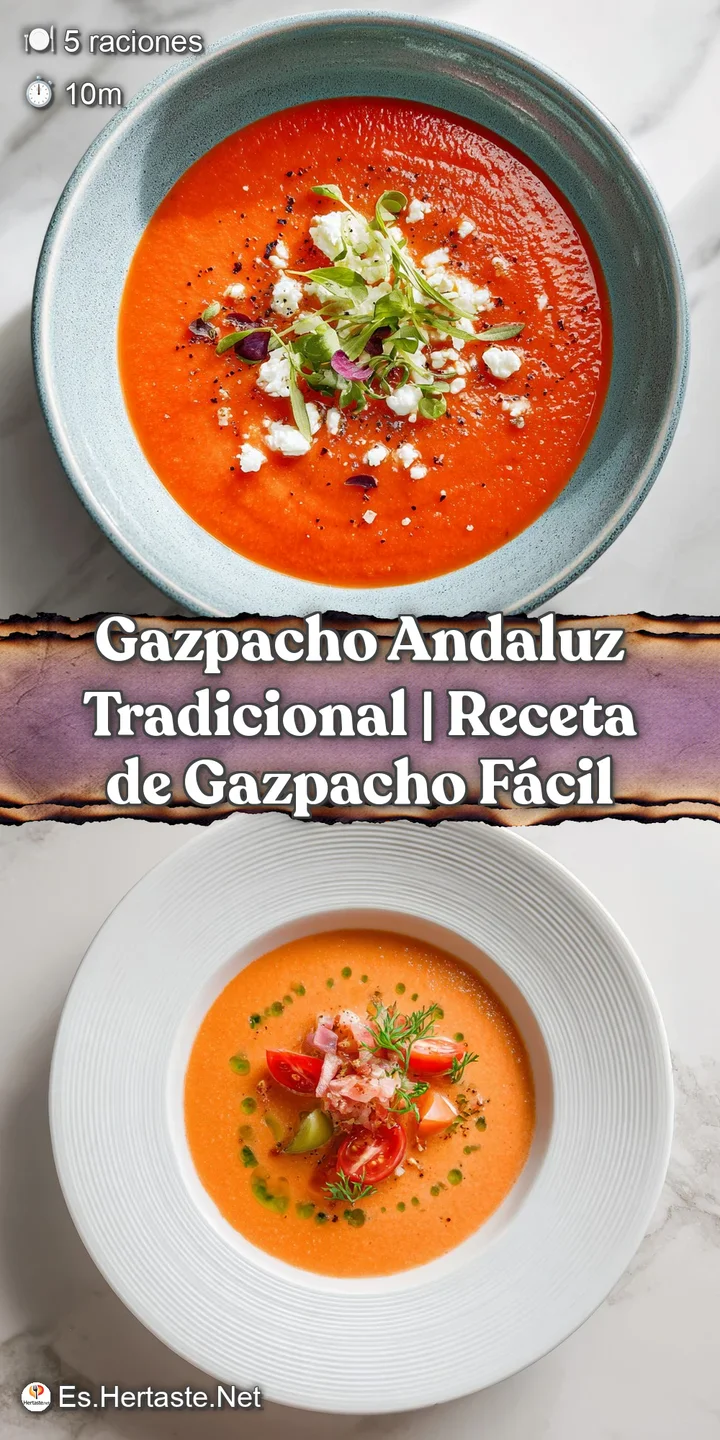 Close-up of chilled, refreshing red gazpacho with visible chunks of ripe tomato and cucumber.
