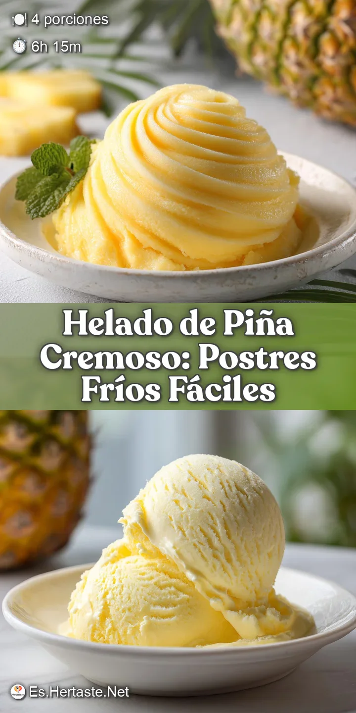 Close-up reveals the light and airy texture of homemade pineapple ice cream. Soft yellow hues create a refreshing, frozen ...