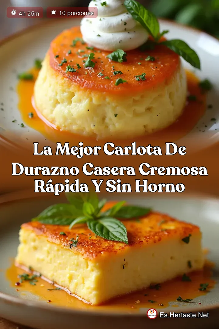 La Mejor Carlota de Durazno Casera Cremosa R&aacute;pida y Sin Horno