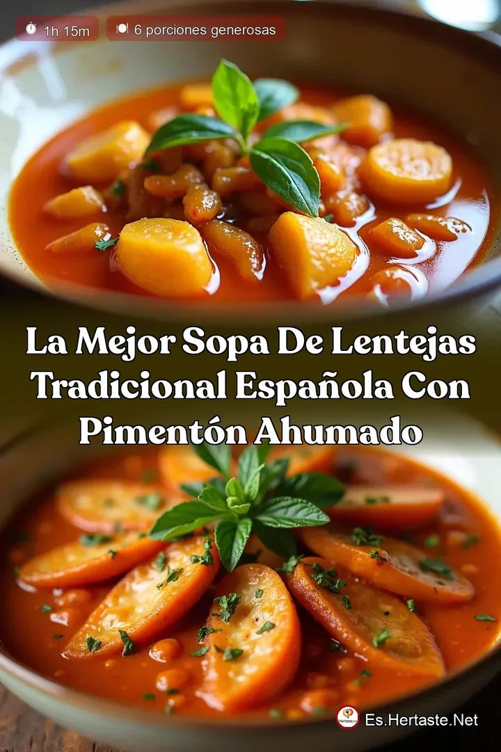 La Mejor Sopa de Lentejas Tradicional Espa&ntilde;ola con Piment&oacute;n Ahumado