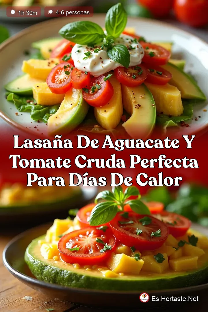 Lasa&ntilde;a de Aguacate y Tomate Cruda Perfecta para D&iacute;as de Calor