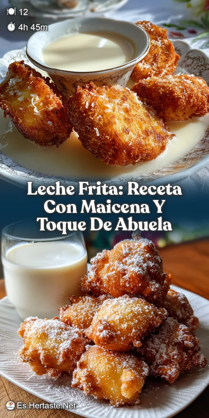 Close-up of leche frita: Crispy fried edges, light dusting of sugar, promising a melt-in-your-mouth custard experience.