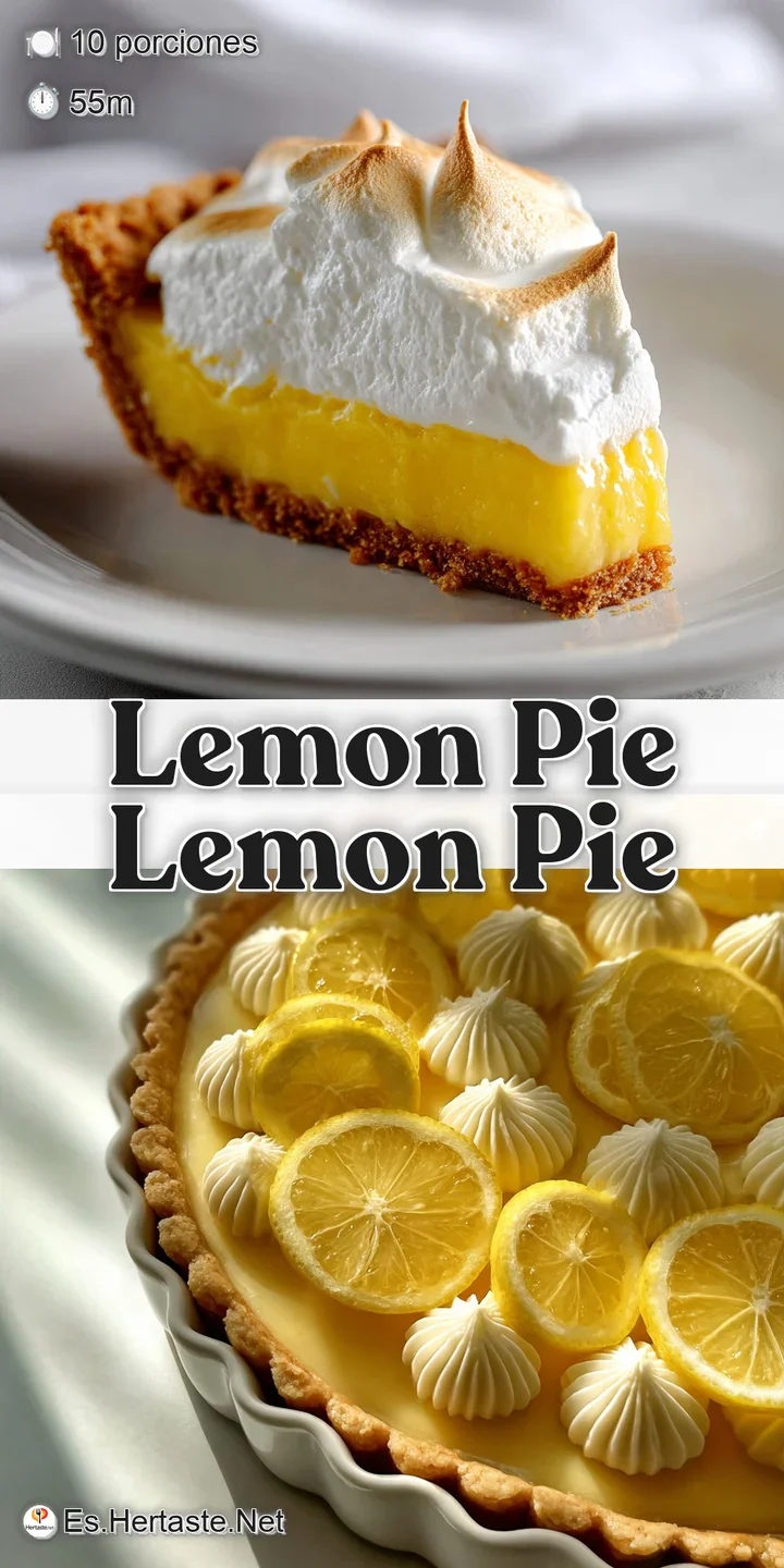 Close-up capturing the lemon pie&rsquo;s smooth filling and the toasted meringue swirls. Zesty, vibrant color from a lemon slice...