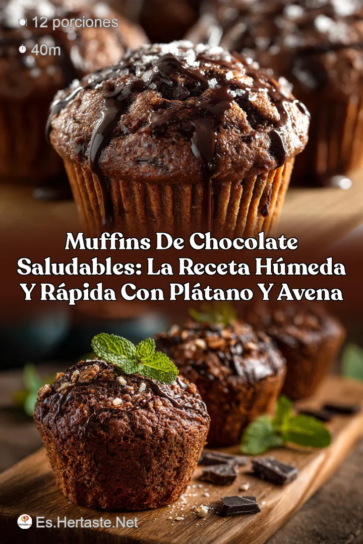 Muffins de Chocolate Saludables: La Receta H&uacute;meda y R&aacute;pida con Pl&aacute;tano y Avena