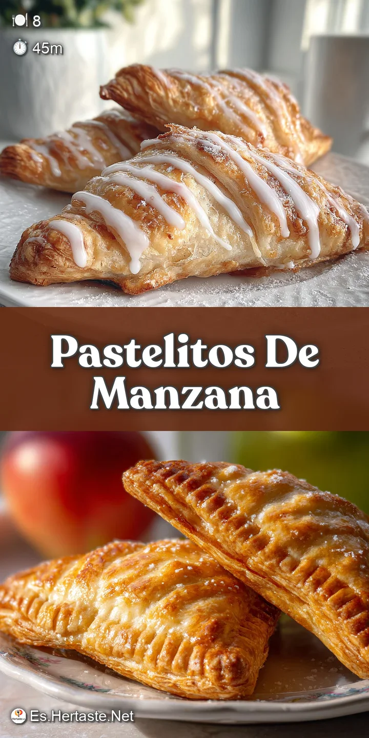 Close-up of a glazed apple pastry revealing soft, cooked apples peeking from a flaky, golden crust.