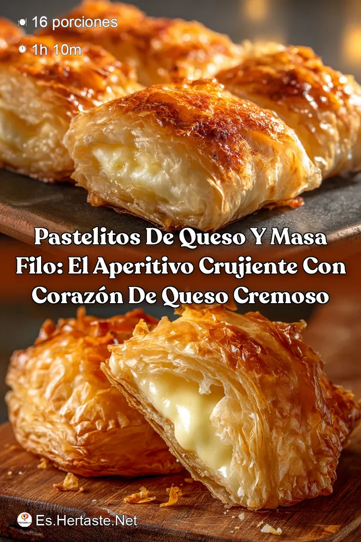 Pastelitos De Queso Y Masa Filo: El aperitivo crujiente con coraz&oacute;n de queso cremoso