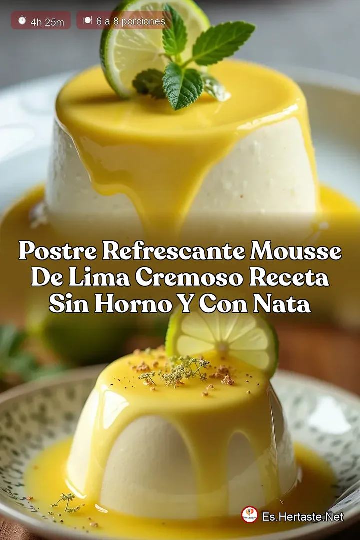 Postre Refrescante Mousse de Lima Cremoso Receta Sin Horno y con Nata