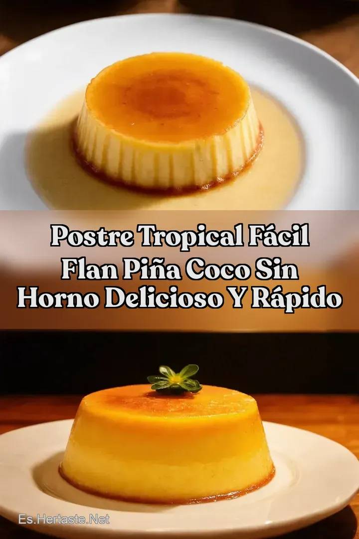 Postre Tropical F&aacute;cil Flan Pi&ntilde;a Coco Sin Horno Delicioso Y R&aacute;pido