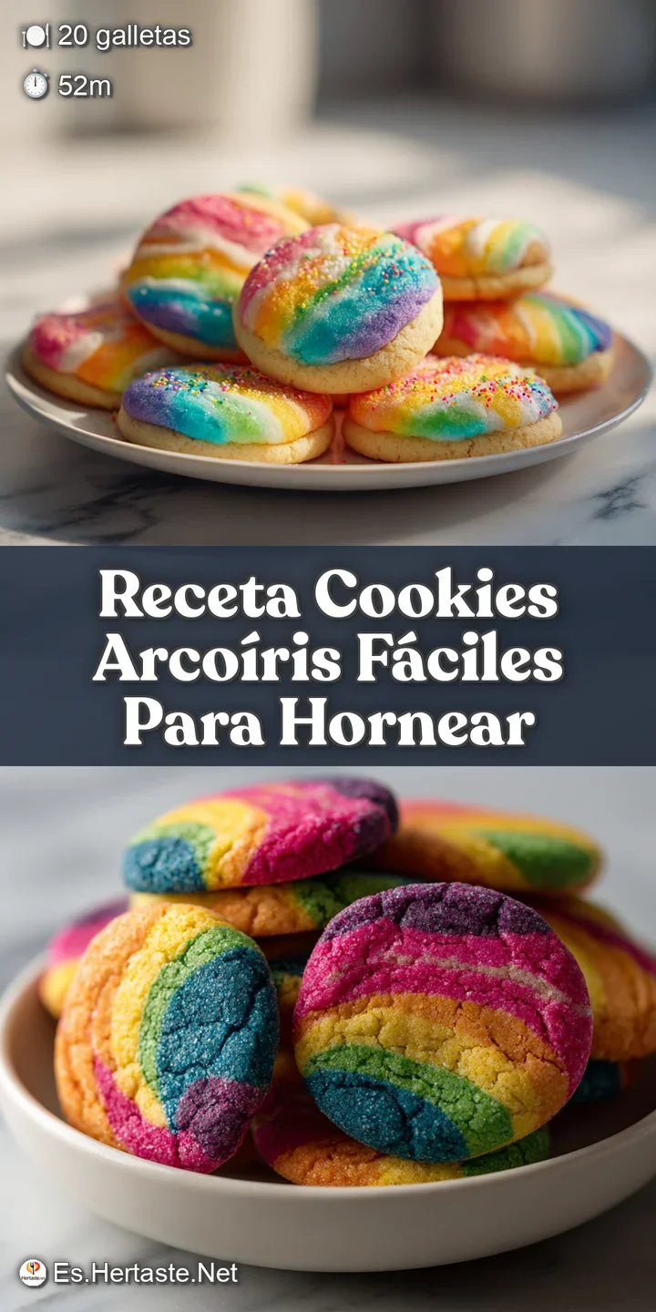 Close-up of a rainbow cookie, its bright layers of pink, yellow, and blue swirled together with a sugary glaze.