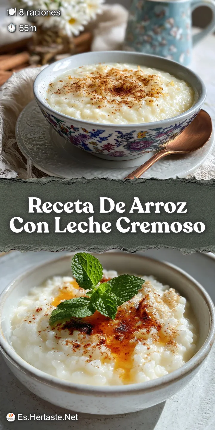 Close-up of shimmering, creamy rice pudding with a sprinkle of cinnamon, highlighting its rich, velvety texture.