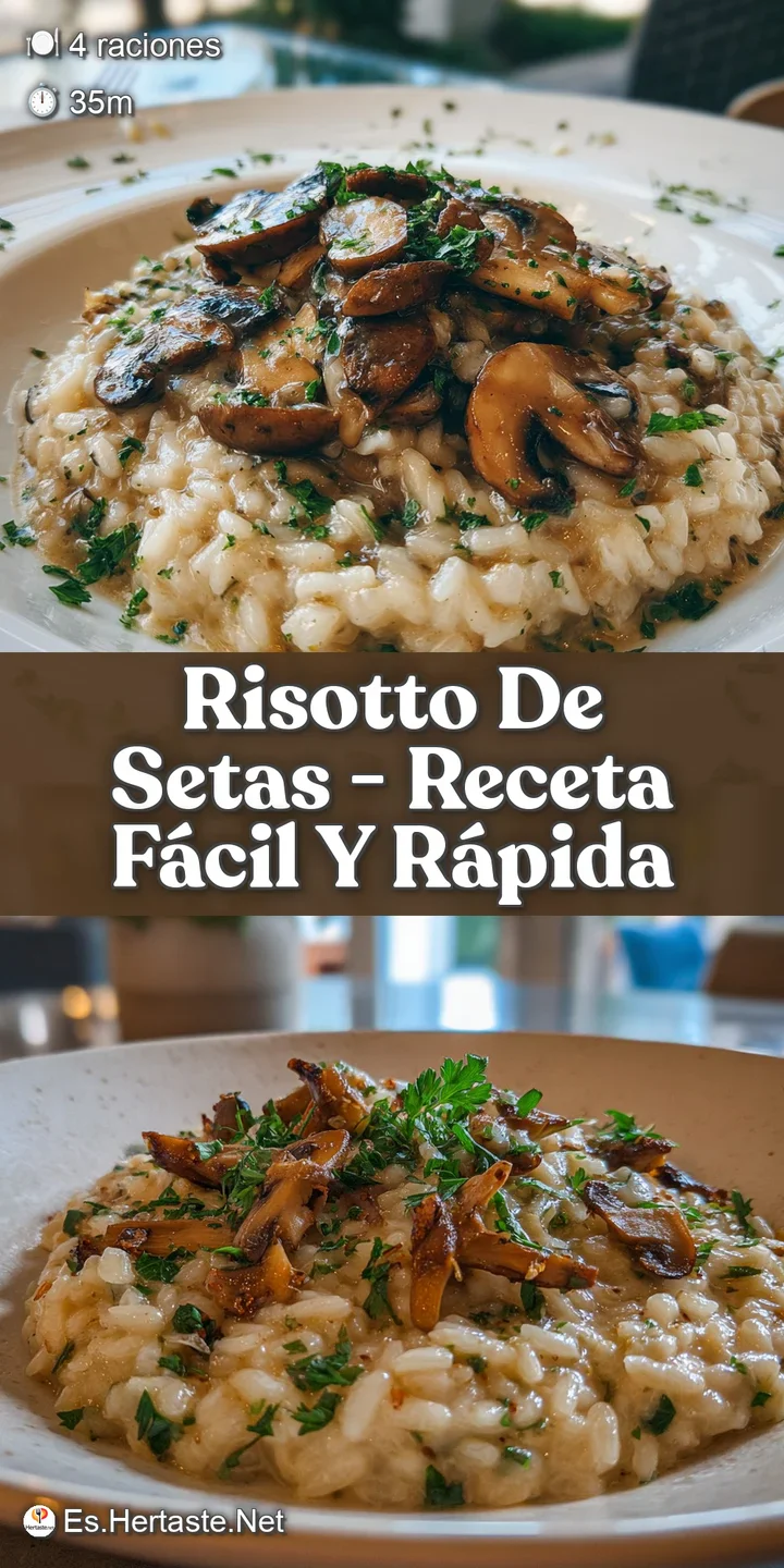 Close-up of rich, creamy mushroom risotto showcasing the al dente texture and earthy colors. A delectable, comforting Ital...