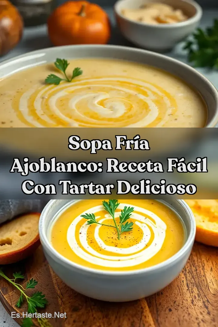 Sopa Fr&iacute;a Ajoblanco: Receta F&aacute;cil con Tartar Delicioso