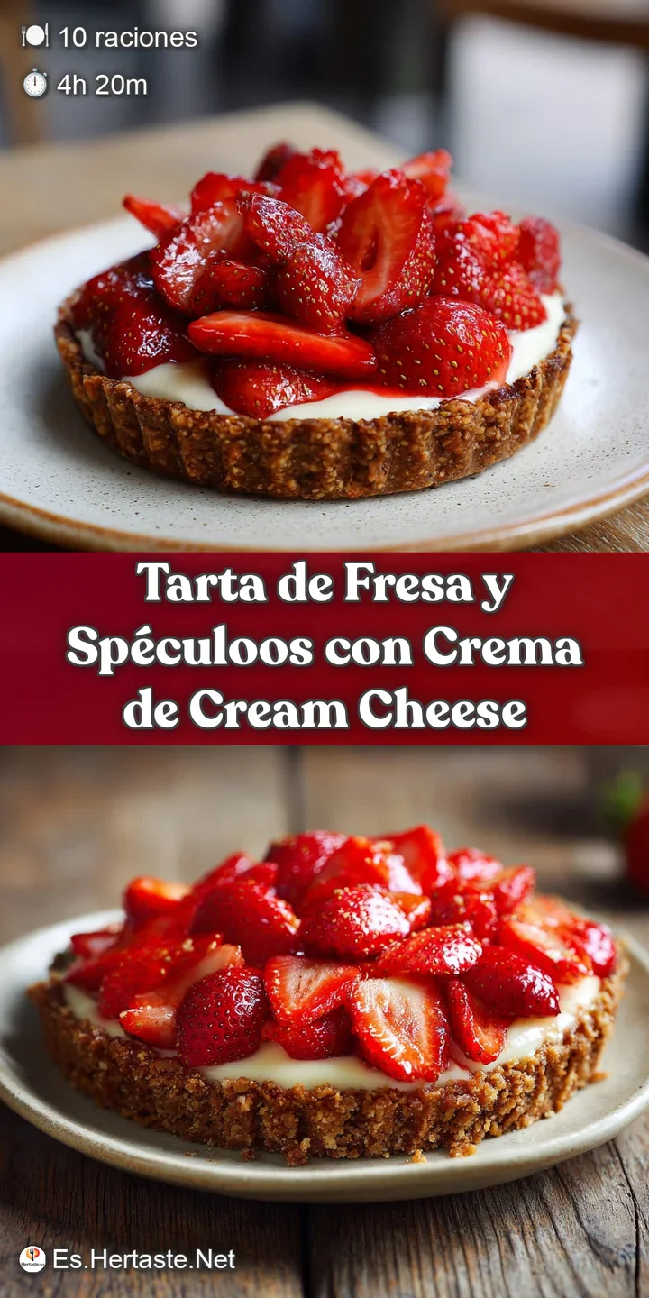 Close-up captures the juicy strawberries and creamy filling of a sliced strawberry tart, hinting at a sweet, spiced flavor.