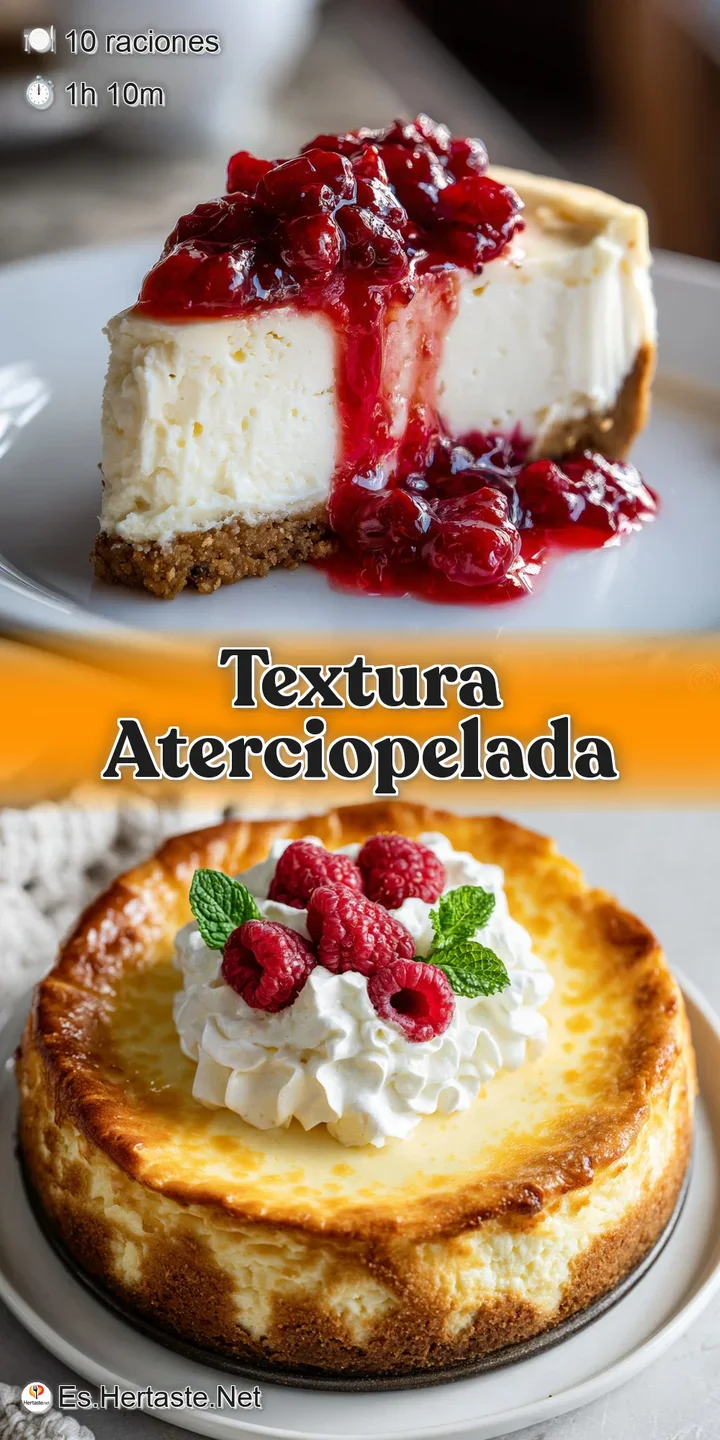 Close-up of a luscious cheesecake showcasing its creamy filling and slightly browned, buttery crust.