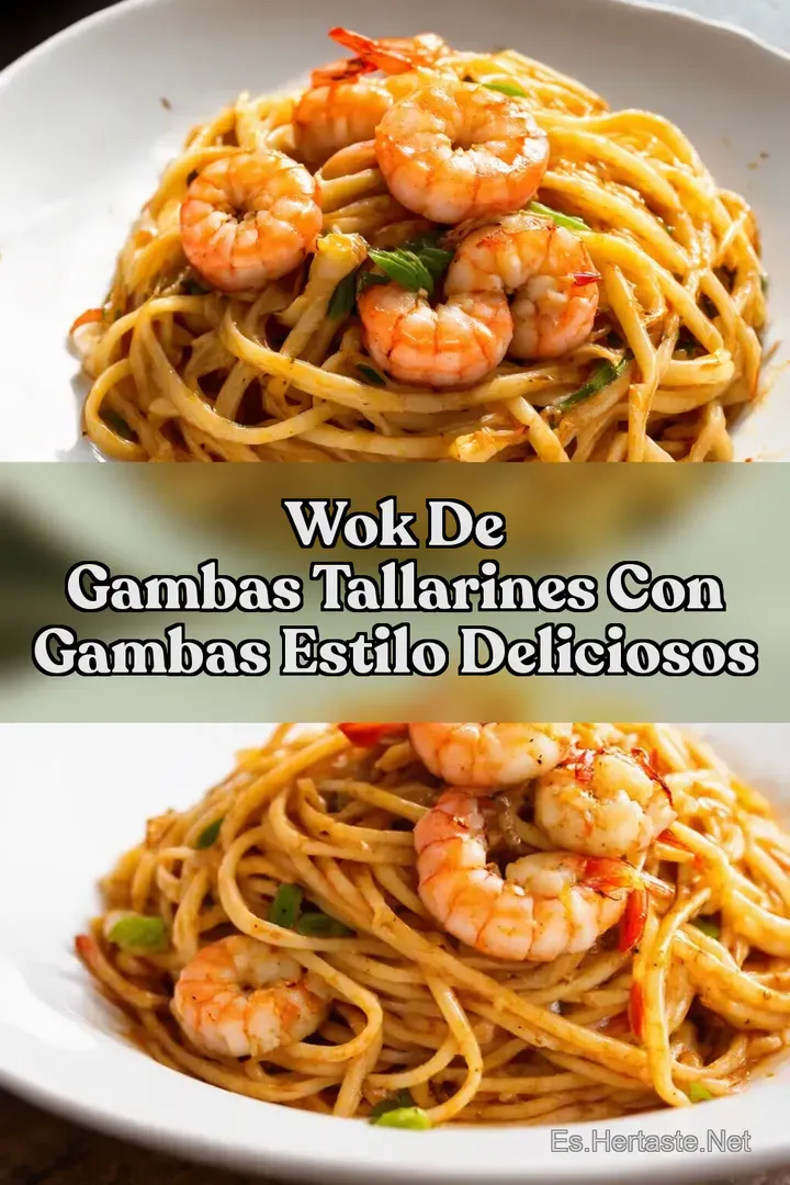 Wok de Gambas Tallarines con Gambas Estilo Deliciosos