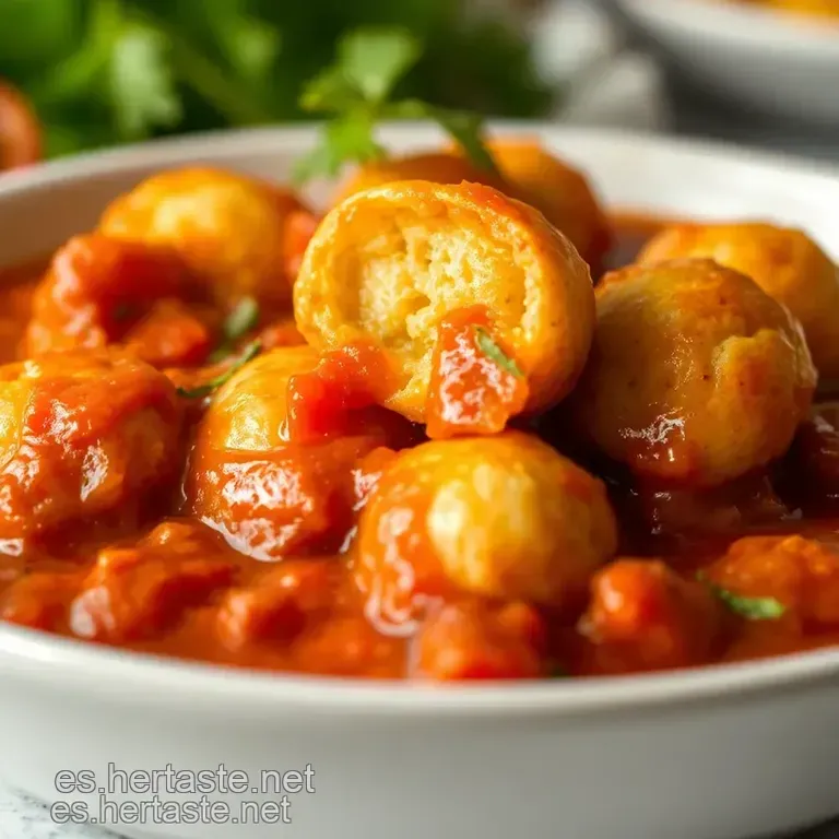 Albondiguillas En Salsa De Tomate Casera presentation