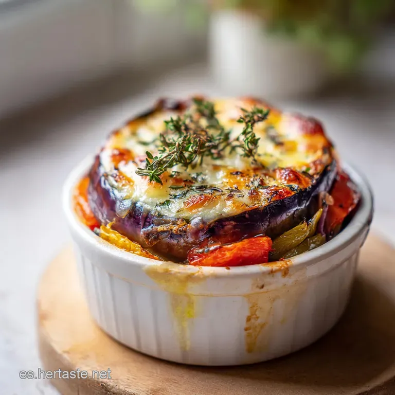 A vibrant stuffed eggplant half, glistening with olive oil, artfully plated alongside a simple, fresh green salad. Hints o...