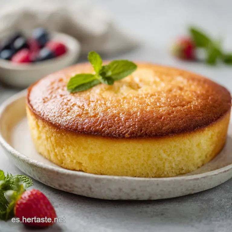 Slice of light and airy yogurt cake on a white plate, topped with a dusting of powdered sugar. Simple and elegant dessert.