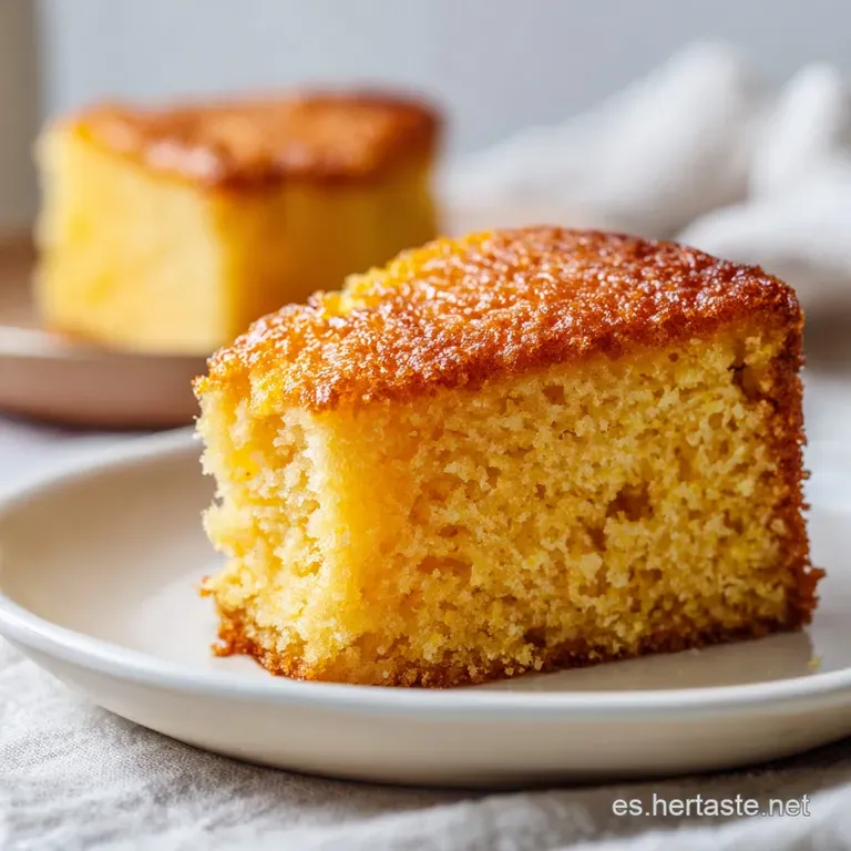 Slice of moist, citrusy orange cake on a white plate, garnished with candied orange peel. Hints of zest shine. Delicious a...