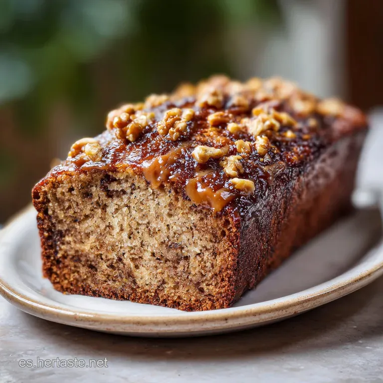 Bizcocho de Pl&aacute;tano con Dulce de Leche y Nueces