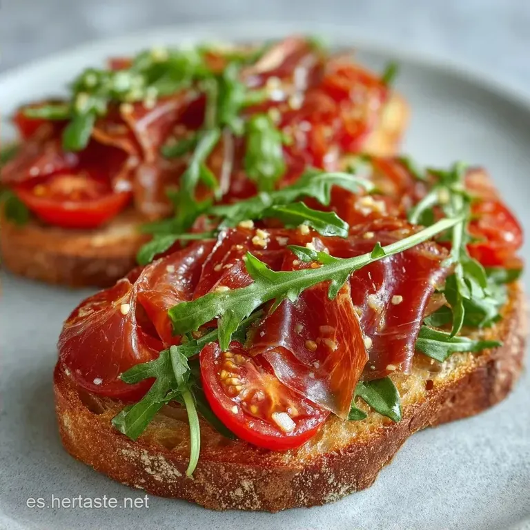 Bocadillo de Pan Cristal con Tomate: Jam&oacute;n y AOVE