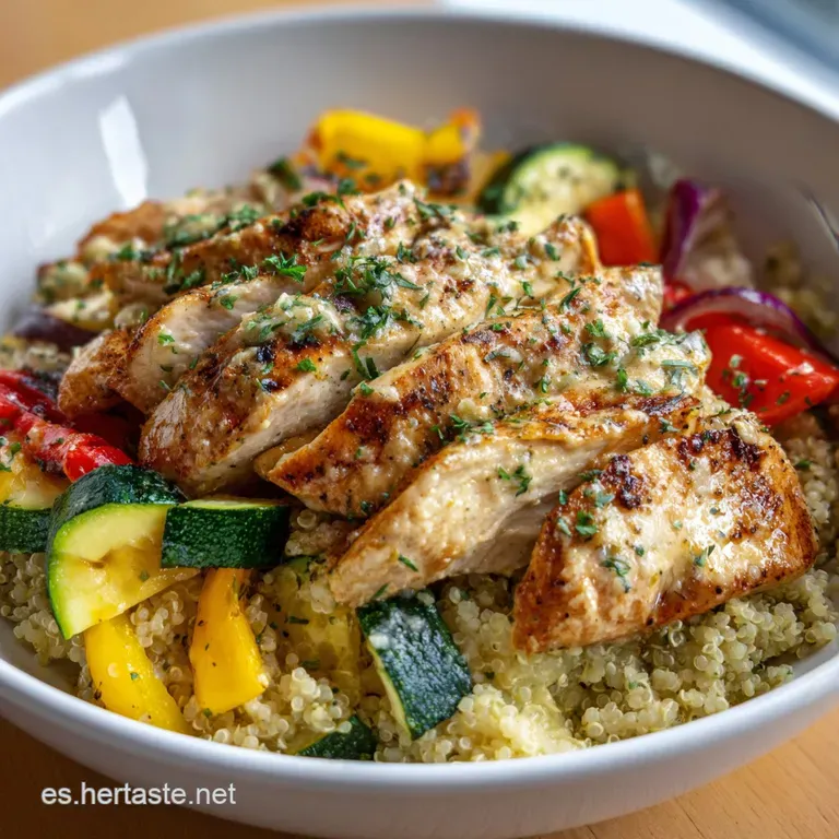 Comida Sana: Bol De Pollo Y Quinoa Mediterr&aacute;neo presentation