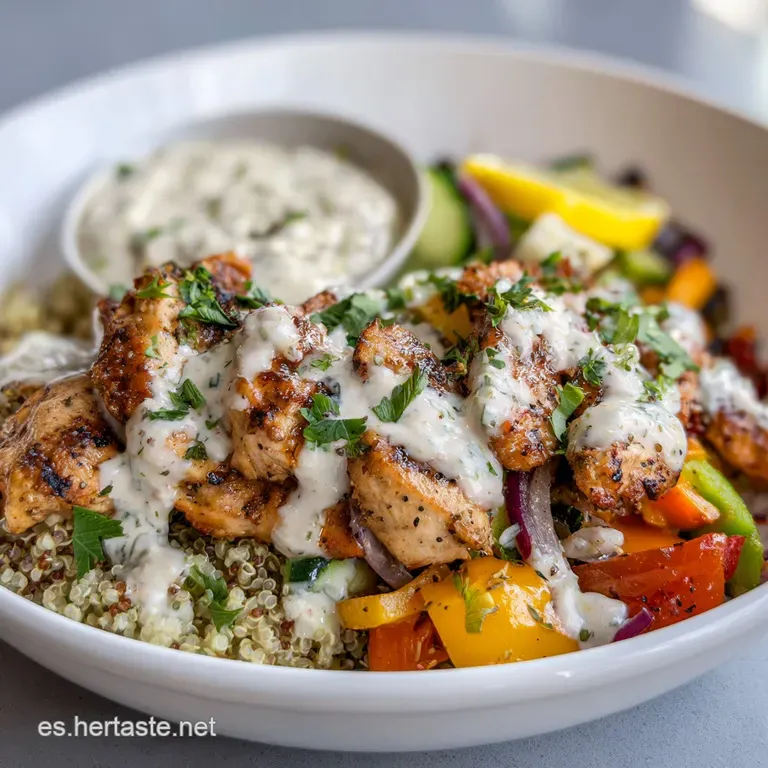 Comida sana: Bol de Pollo y Quinoa Mediterr&aacute;neo