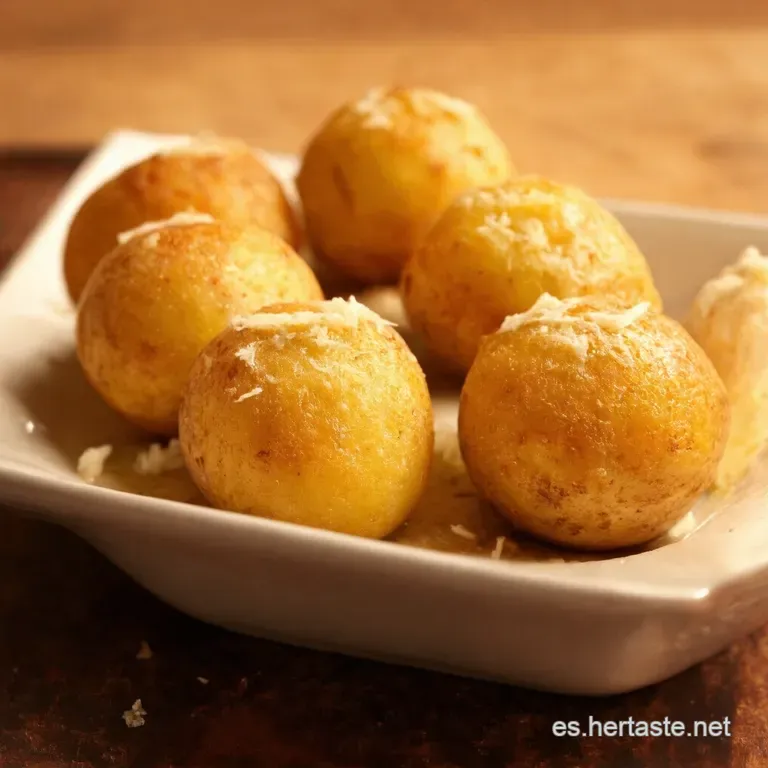Bolitas De Patata Cremosas Al Ajillo Y Parmesano presentation