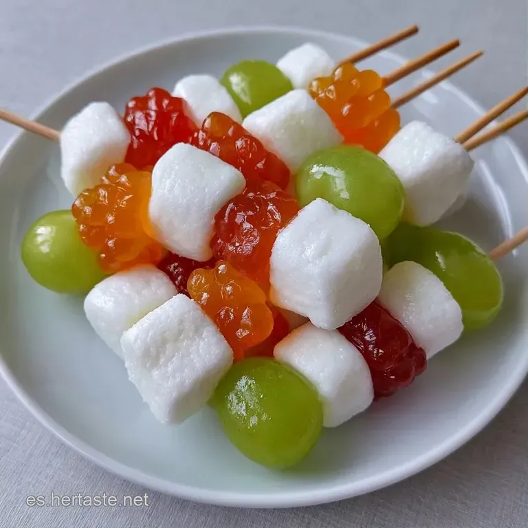 Varias varas de dulces multicolores dispuestas ordenadamente sobre un plato blanco, resaltando su brillo azucarado.