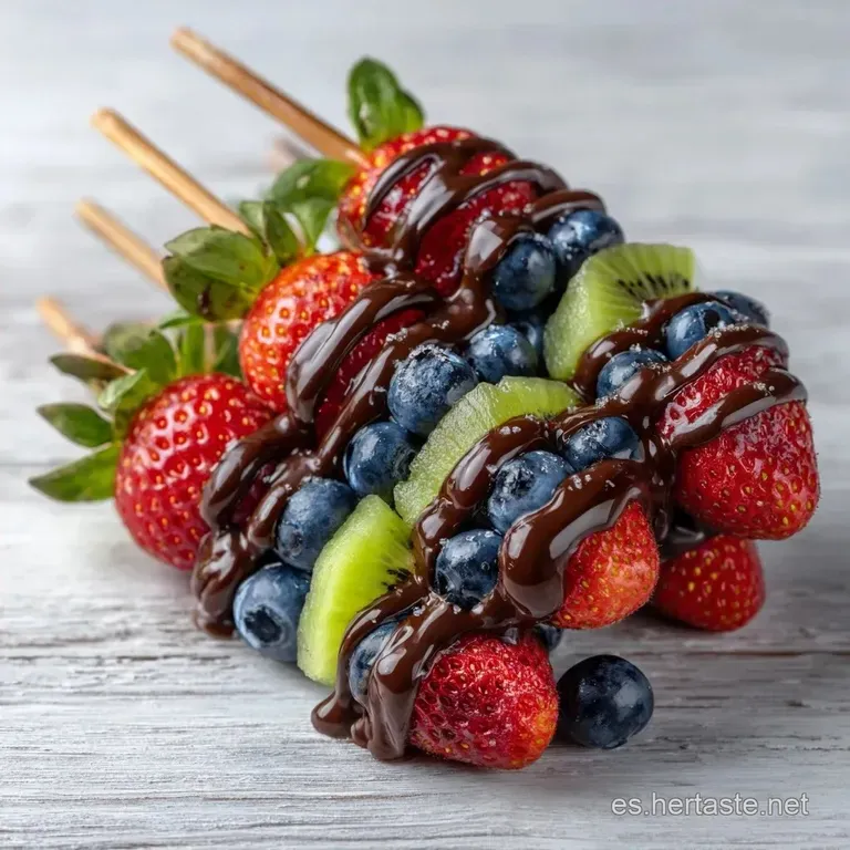 Brochetas Fruta Chocolate: Frescas y Sedosas