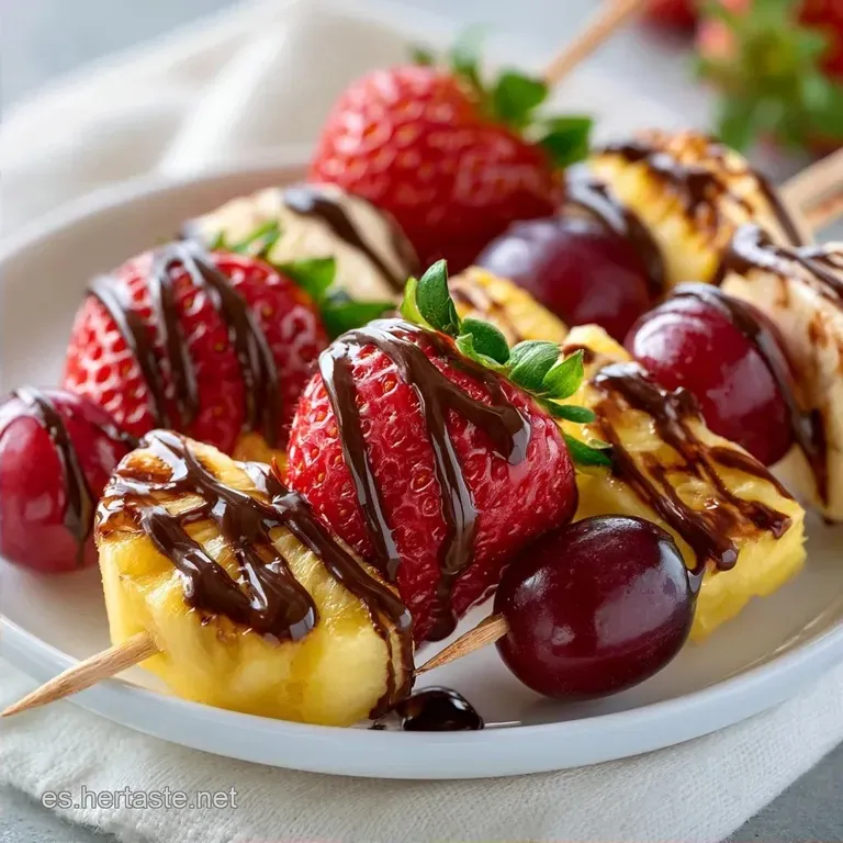 Brochetas Dulces Caseras: Frutas y Chocolate