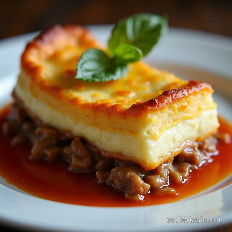 El Abrazador Pastel de Carne Molida Cremoso con Capa Dorada de Muzzarella