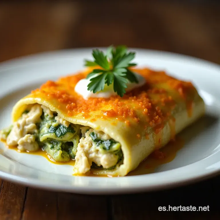 Enchiladas Suizas con Pollo Un Fest&iacute;n Verde y Cremoso