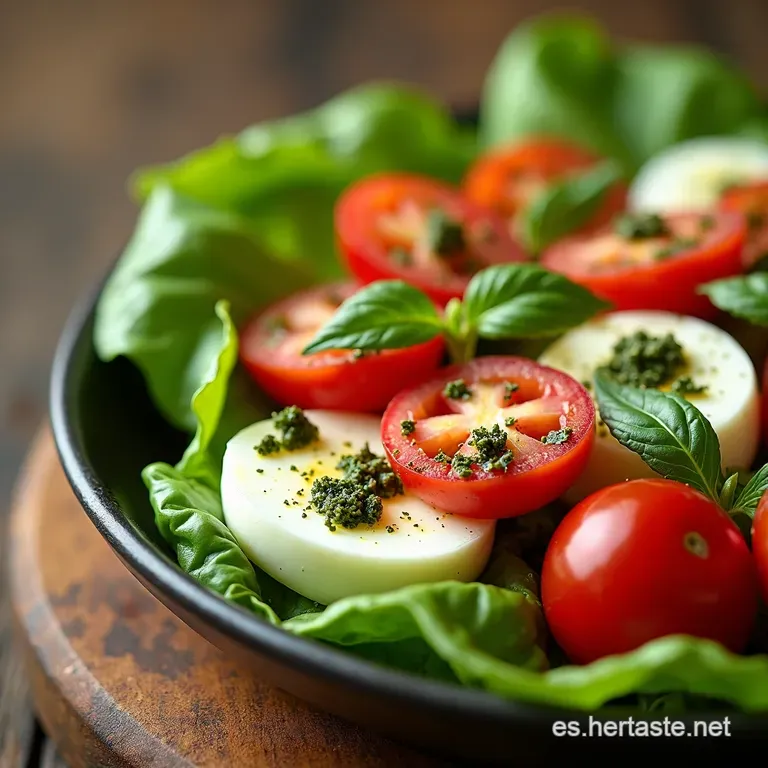 Ensalada Caprese al Pesto Un Verano Italiano en tu Plato