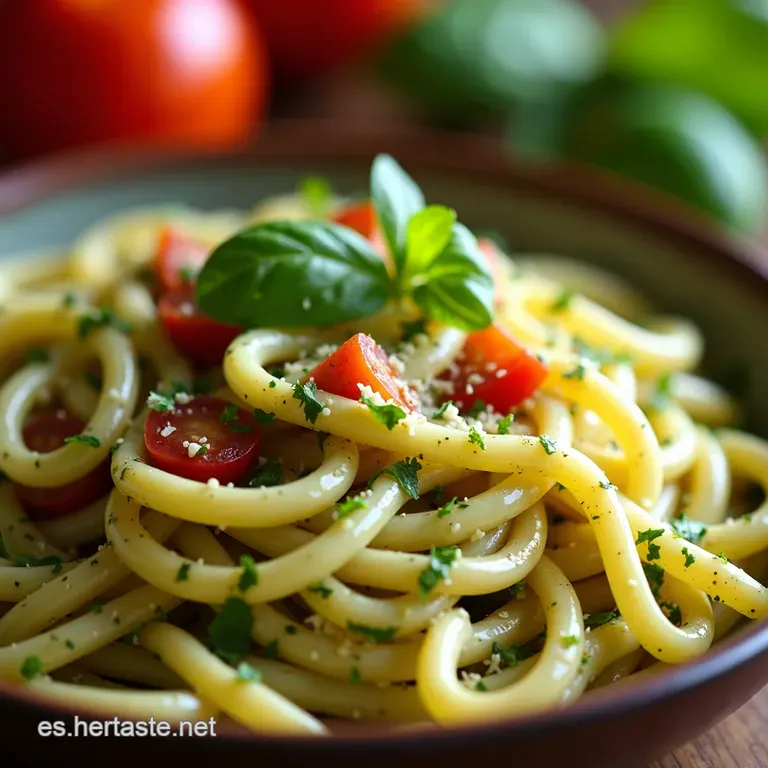 Ensalada Cremosa De Pasta Al Pesto presentation