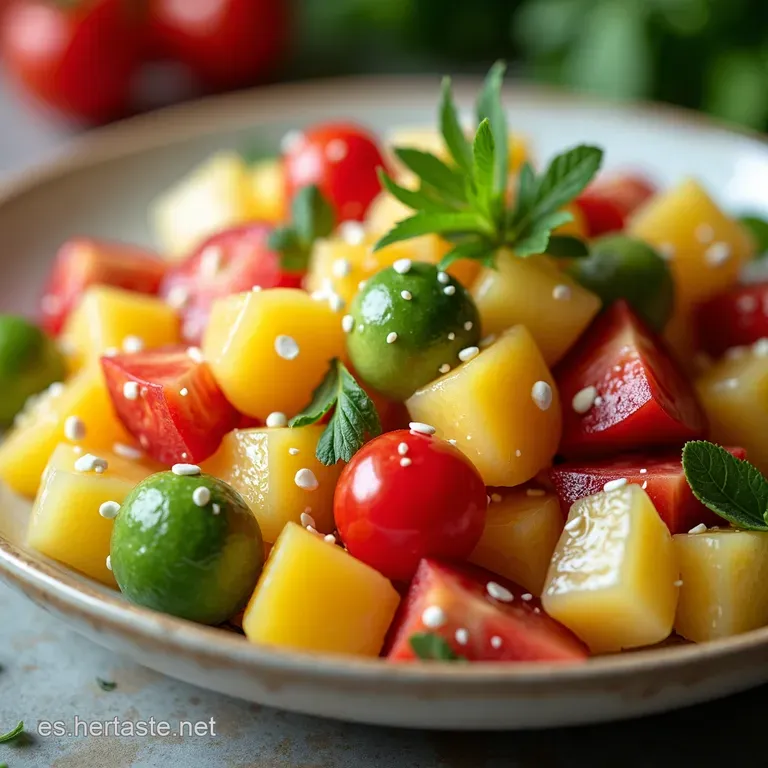 Ensalada de Frutas Alegr&iacute;a Tropical con Toque de Menta y Lima