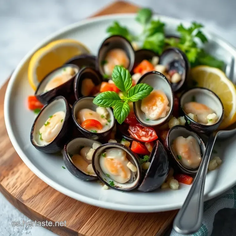 Ensalada De Mejillones a La Andaluza presentation
