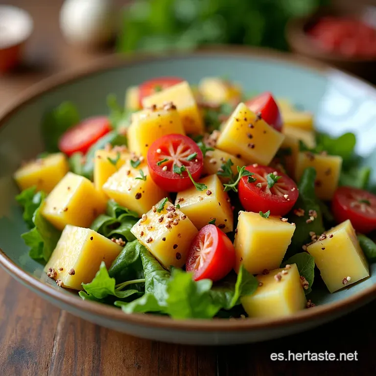 Ensalada Navide&ntilde;a Festiva con un Toque Tropical