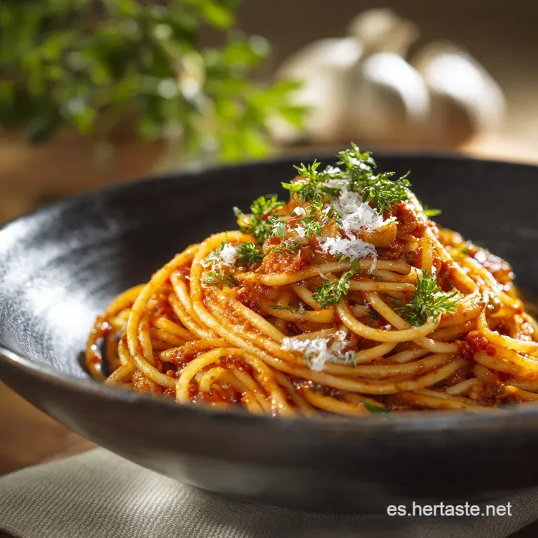Espagueti a la bolo&ntilde;esa El rag&uacute; aut&eacute;ntico de larga cocci&oacute;n