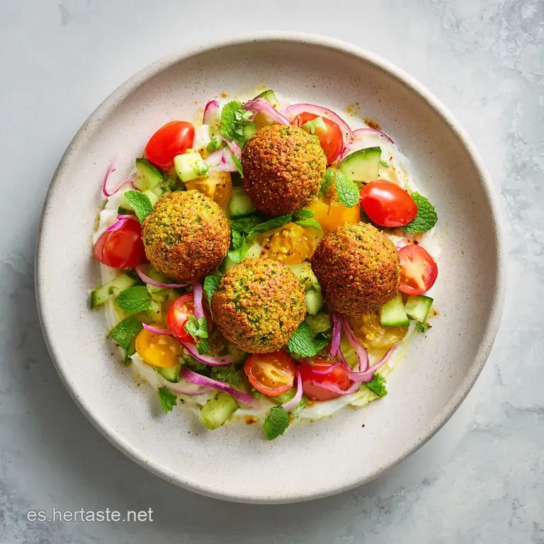 Plated falafel spheres nestled in warm pita bread, drizzled with creamy tahini sauce and sprinkled with fresh parsley.