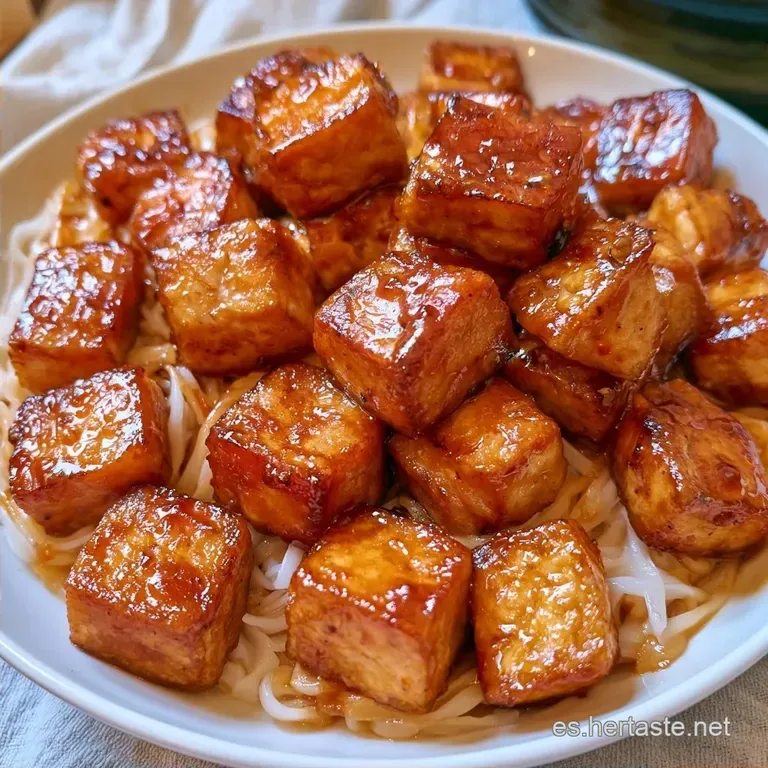 Fideos de Arroz con Tofu Crujiente