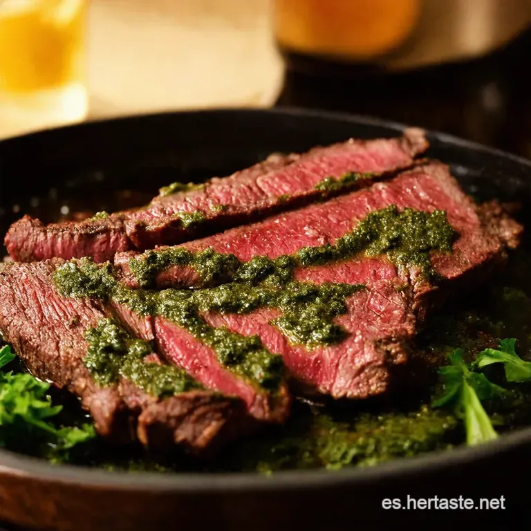 Flank Steak Al Chimichurri Un Fest&iacute;n De Sabores presentation