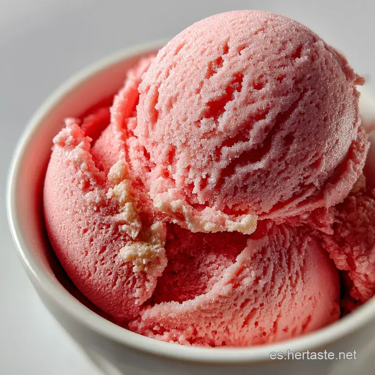 Elegant scoop of homemade strawberry ice cream in a stemmed glass, topped with a fresh strawberry. Delicate and inviting.