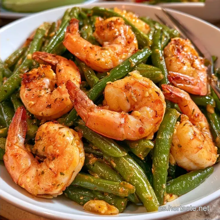 Judías Verdes Con Gambas: Salteado Crujiente