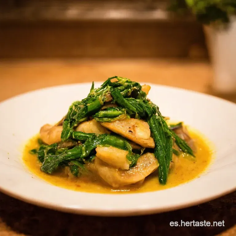 Jud&iacute;as Verdes Salteadas Con Anchoas presentation